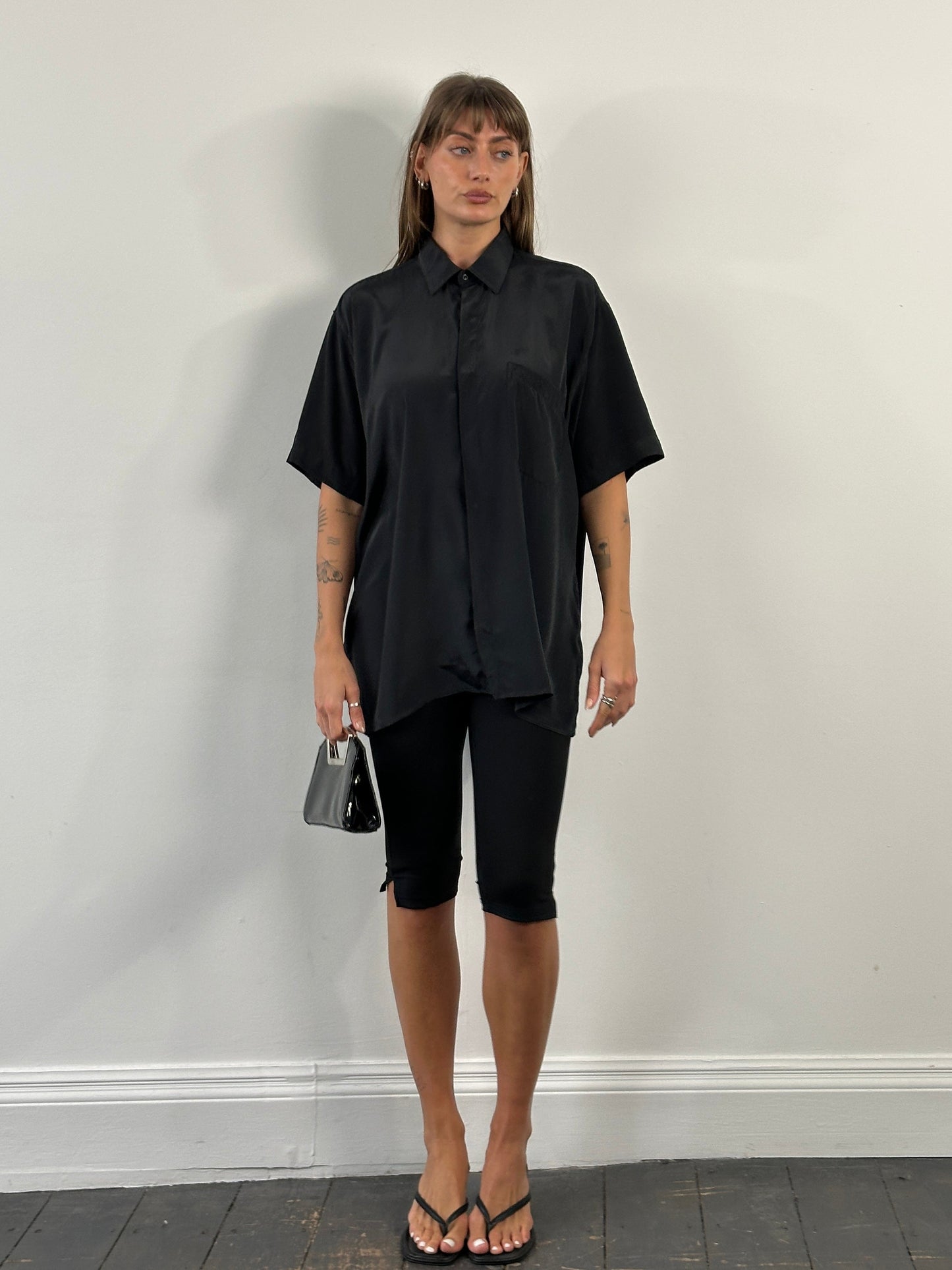 Christian Dior Paris 1990s Pure Silk Short Sleeve Logo Shirt - XL