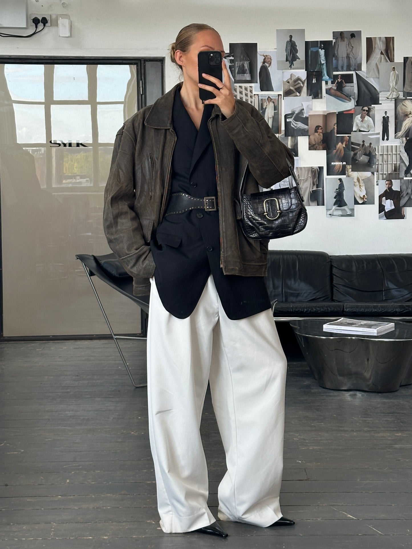 Italian Vintage 1980s Distressed Leather Jacket - XL