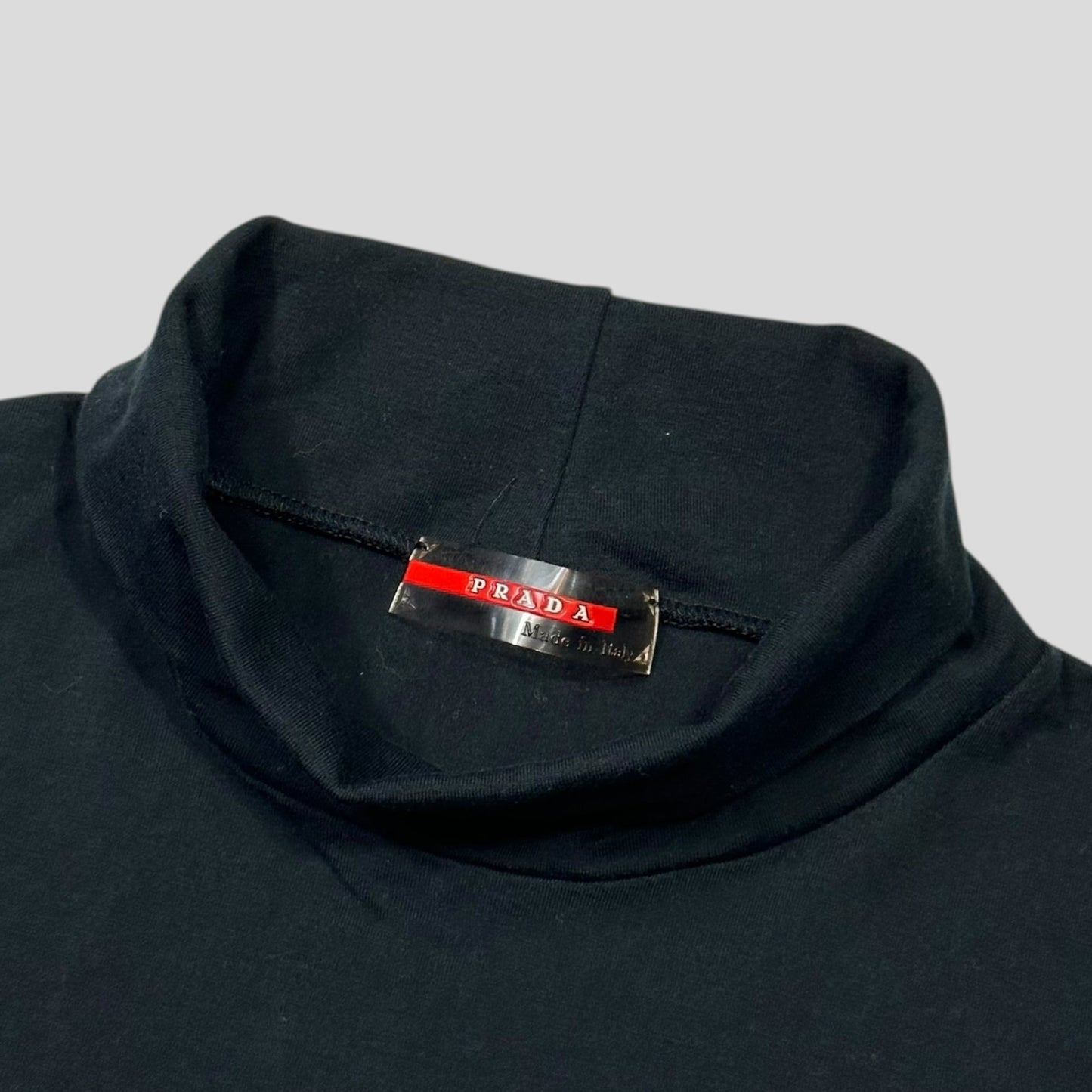 Prada Sport 00’s Red Tab Turtleneck Technical Zip T-shirt - S/M
