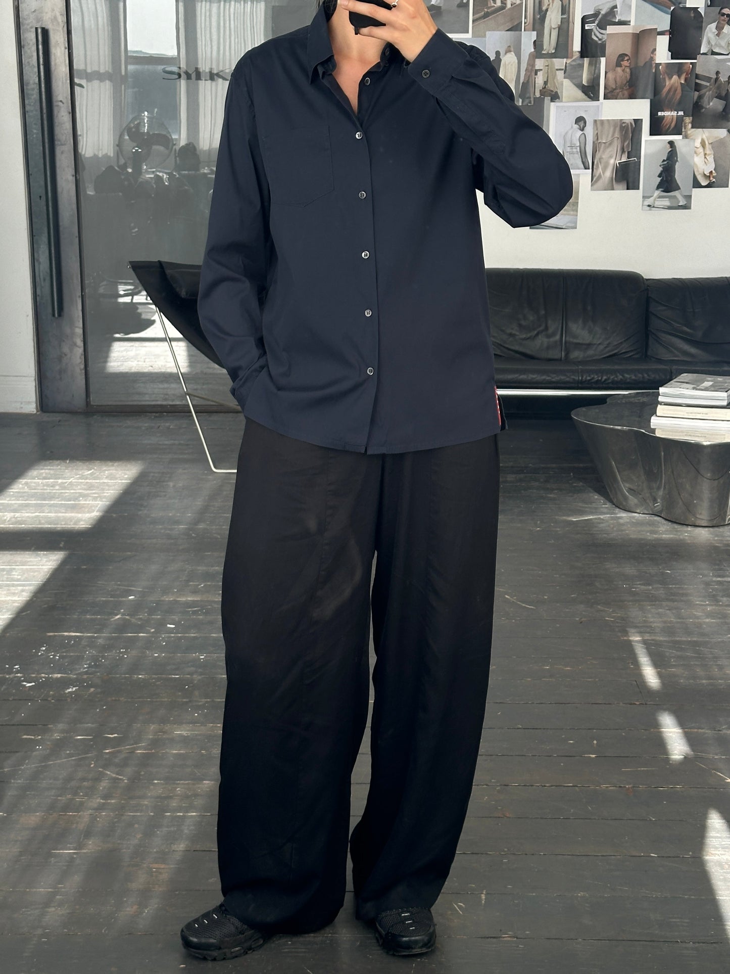 Prada 2000s Cotton Logo Shirt - M