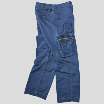 Polo 90’s Ralph Lauren Washed Multipocket Cargo Trousers - 34-36 | W34, Blue