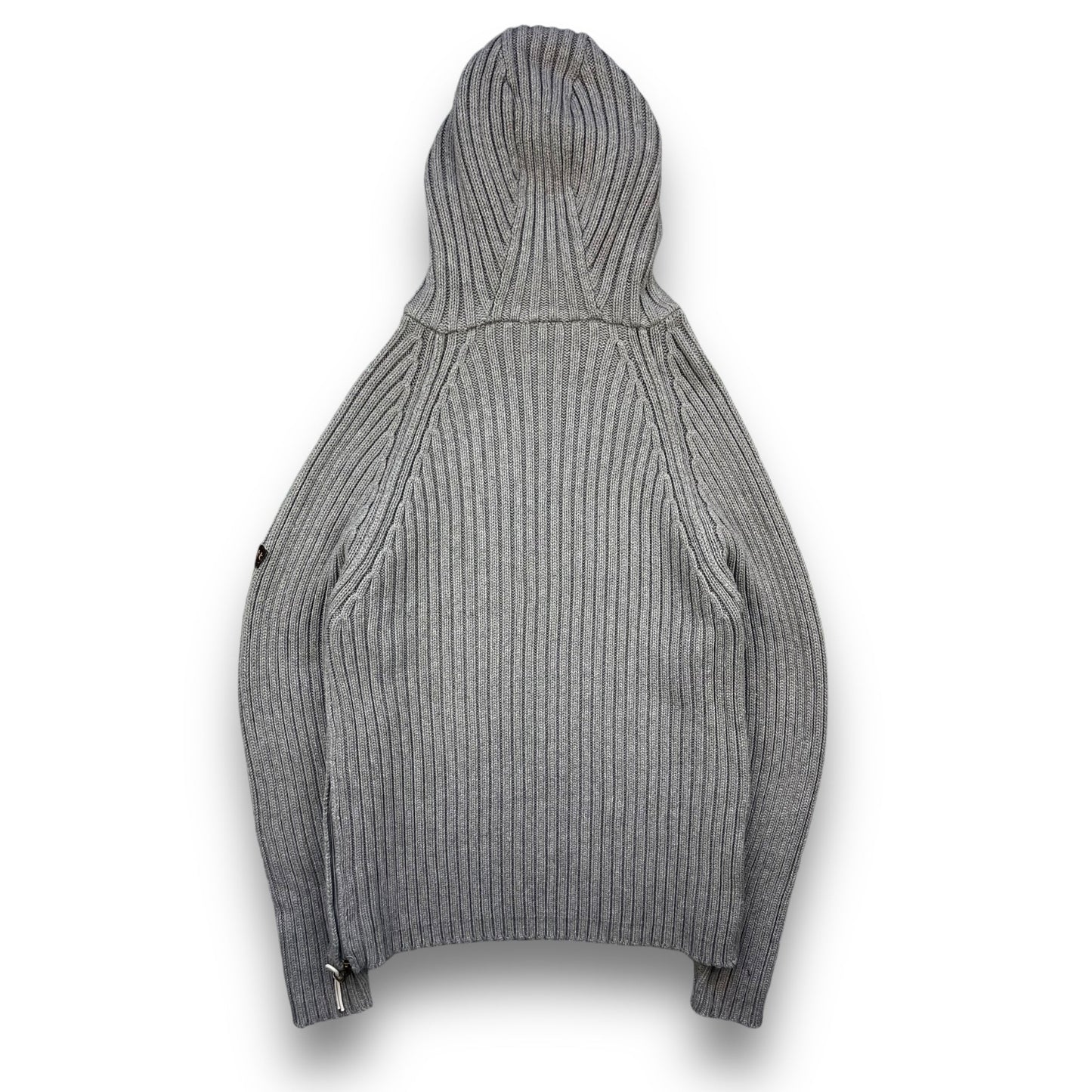2000's Schott NYC Dual Zip Knitted Balaclava Hoodie (L) | Default Title, Grey
