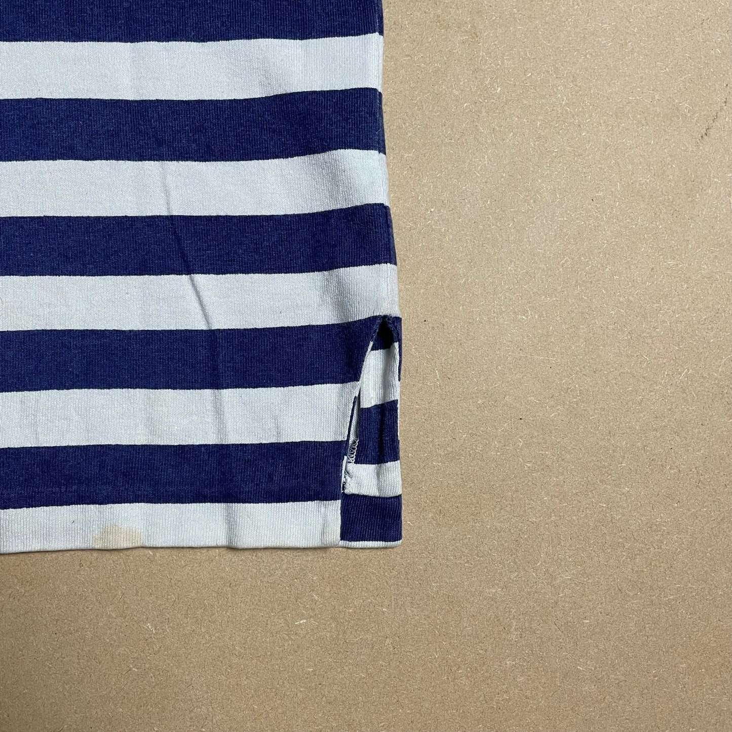 S/S 1992 Navy Blue & White Striped Reflective Breton T-shirt