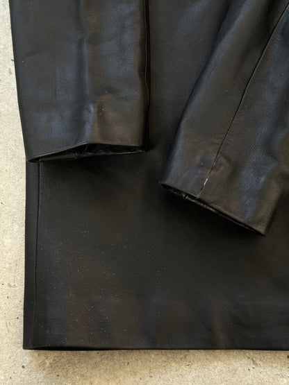 St Michael 1990s Lambskin Smooth Leather Trench Coat - M