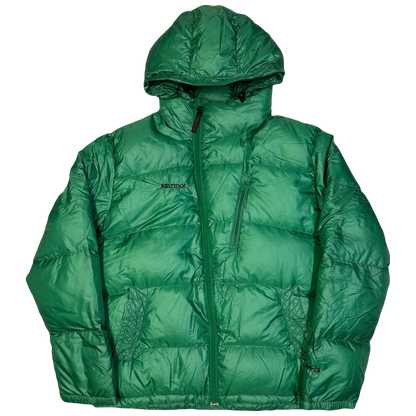 Marmot Asymmetrical Down Puffer Jacket In Green ( L )
