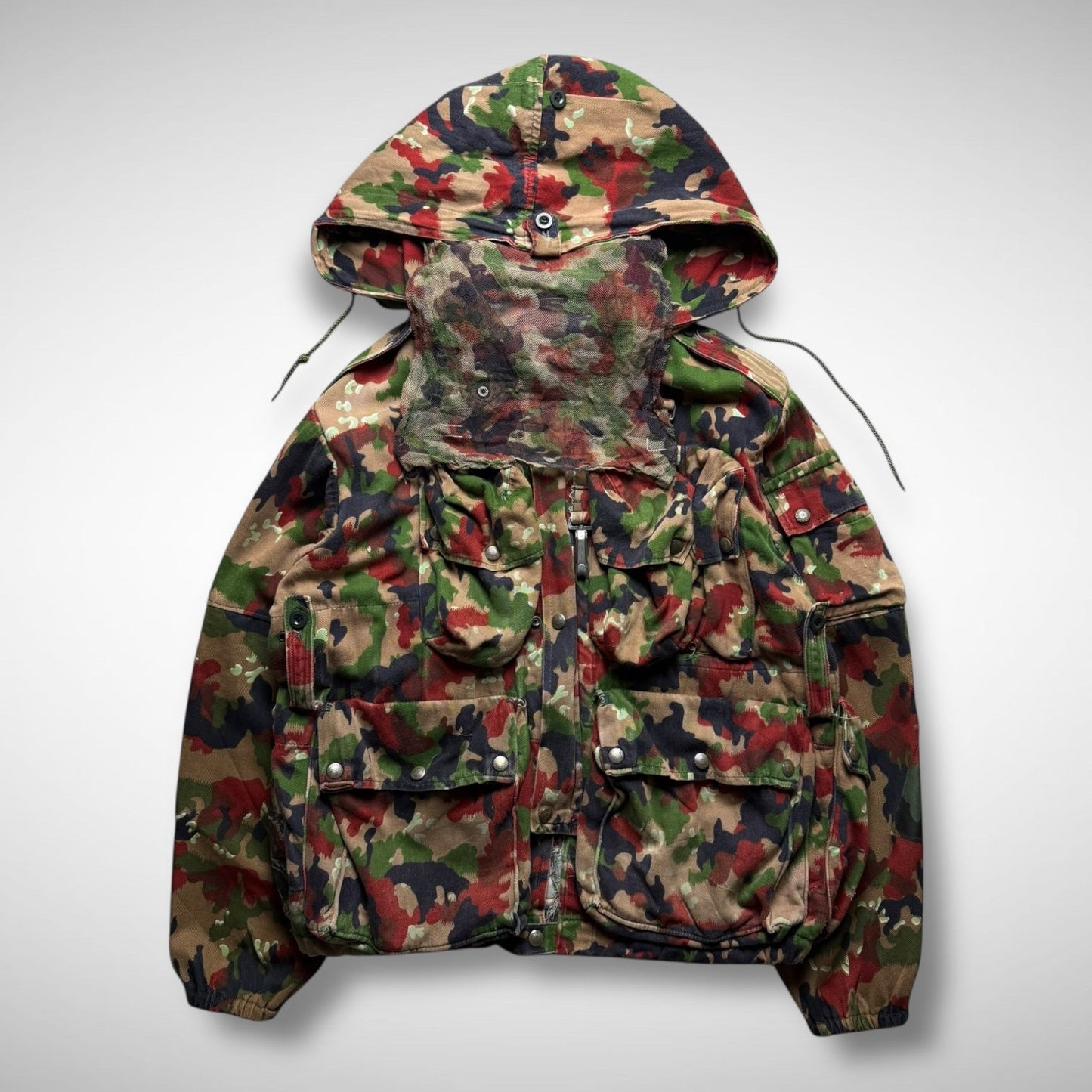 Swiss Army Camo Mesh Beekeeper Hood Jacket (90s)