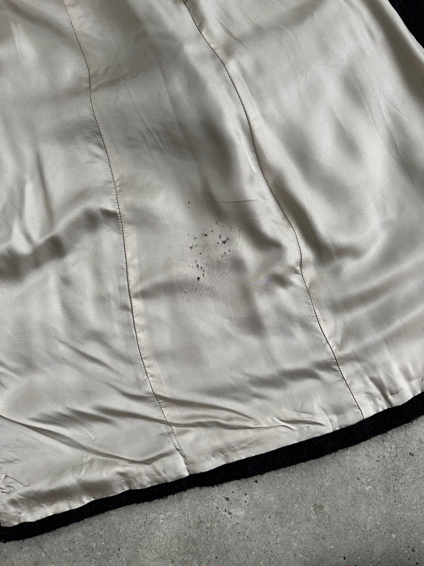 Trussardi Fuzzy Virgin Wool Mohair Single Breasted Coat - M