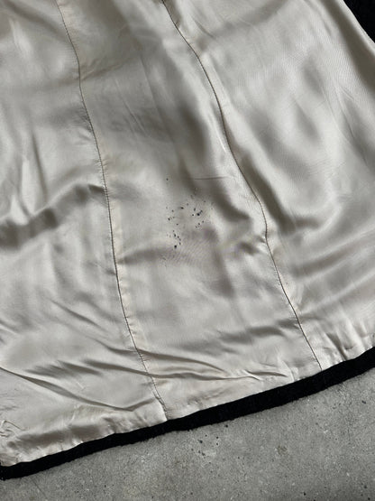 Trussardi Fuzzy Virgin Wool Mohair Single Breasted Coat - M