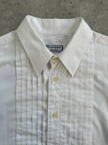 Yves Saint Laurent Pour Homme 1990s Tuxedo Cotton Dress Shirt - M