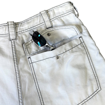 Armani Jeans 00’s Contrast Stitch Linen Hemp Shorts W32 | W32, Multicoloured