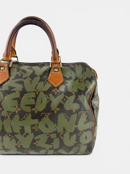2001 Louis Vuitton x Stephen Sprouse Khaki Graffiti Speedy 30 Handbag | O/S, Multicoloured