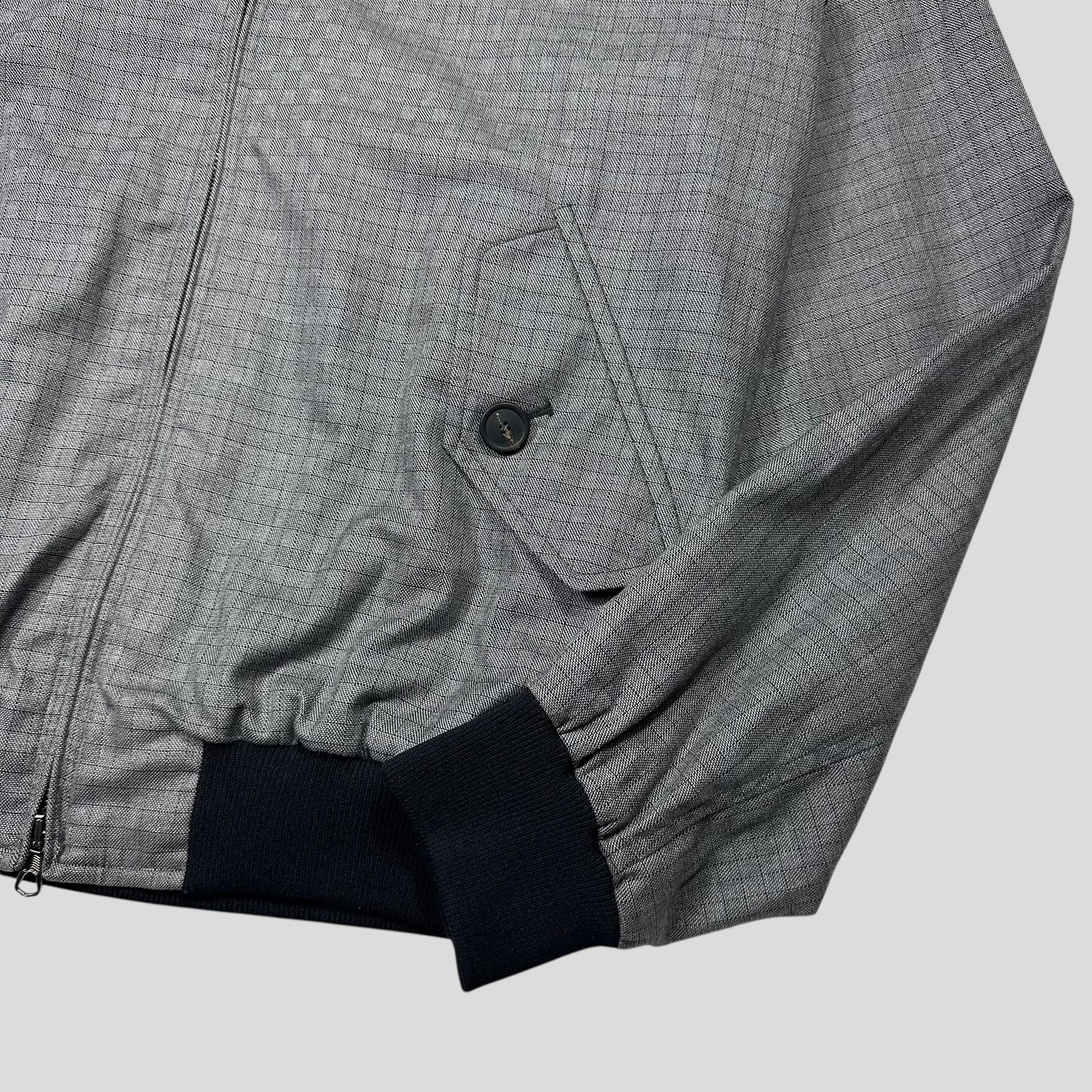 Hardy Amies AW07 Ripstop Grid Asymmetrical Harrington Jacket - M | Default Title, Grey