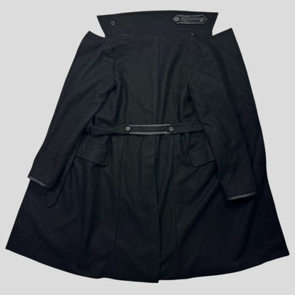 Miu Miu 2006 Wool + Nylon Mini Belted Trench Coat - IT38 | Default Title, Black