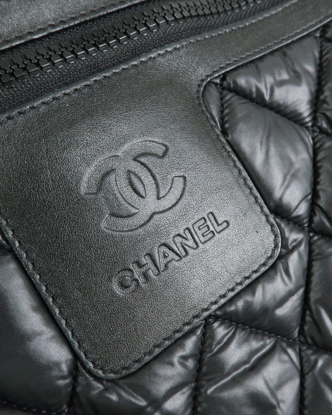 2000/2002 Chanel Coco Concoon Nylon Leather Boston Handbag Black | O/S, Black