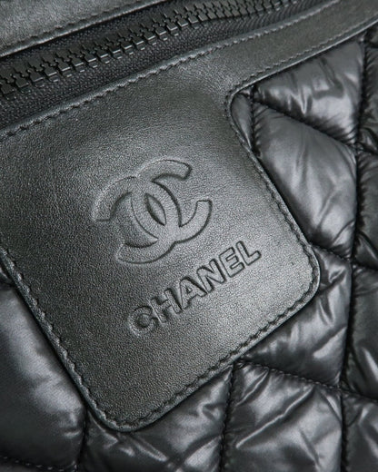 2000/2002 Chanel Coco Concoon Nylon Leather Boston Handbag Black | O/S, Black