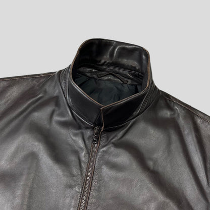 Neil Barrett AW00 Leather Moto Backpack Jacket - M/L | O/S, Brown