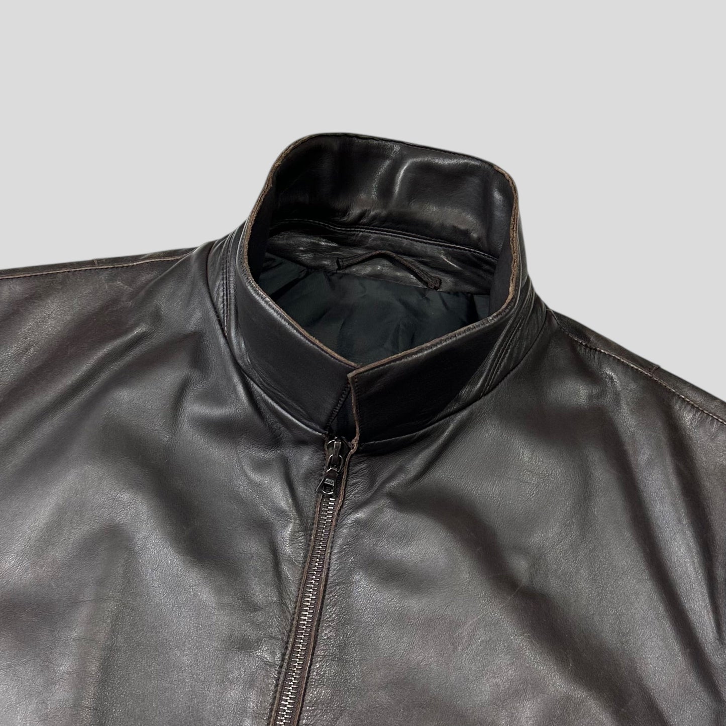 Neil Barrett AW00 Leather Moto Backpack Jacket - M/L | O/S, Brown