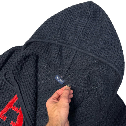 Armani Jeans Knitted Hoodie In Navy ( L )