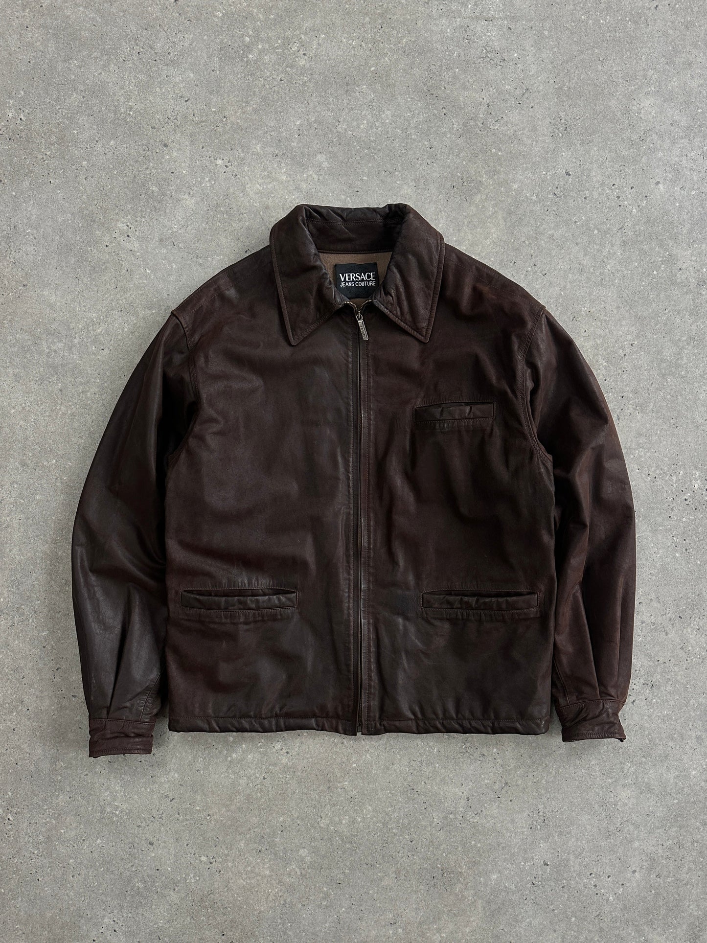 Versace Jeans Couture 1990s Boxy Leather Jacket - L