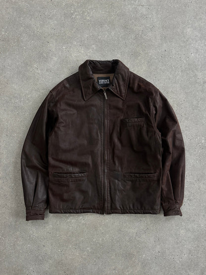 Versace Jeans Couture 1990s Boxy Leather Jacket - L