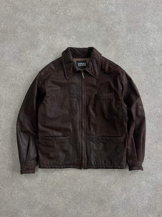 Versace Jeans Couture 1990s Boxy Leather Jacket - L
