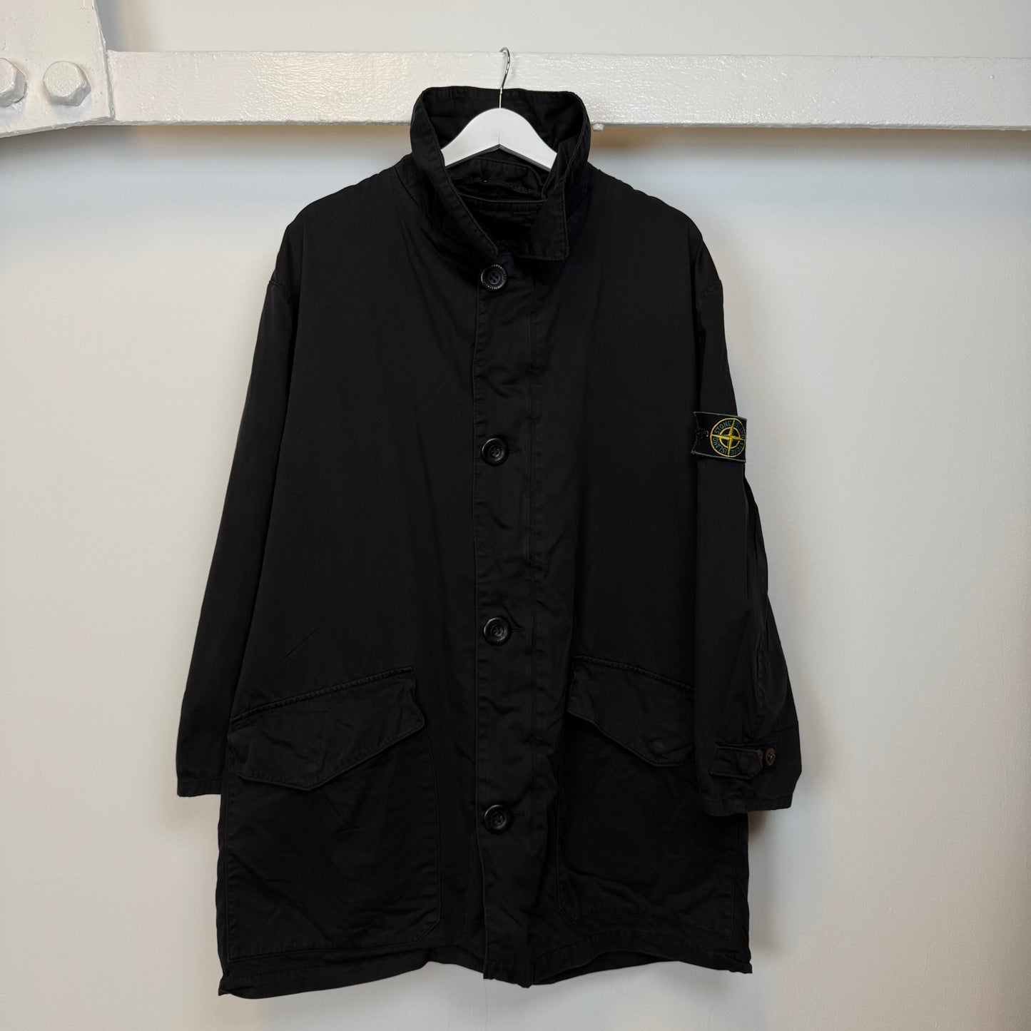 90’s Stone Island Raso Parka Jacket (XL) | XL, Black