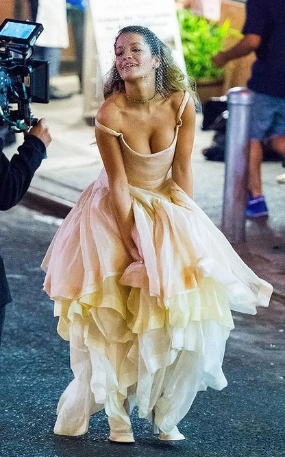 Vivienne Westwood F/W 2012 Queen’s Jubilee Capsule Collection Gold Label lamé organza gown | Green, Multicoloured