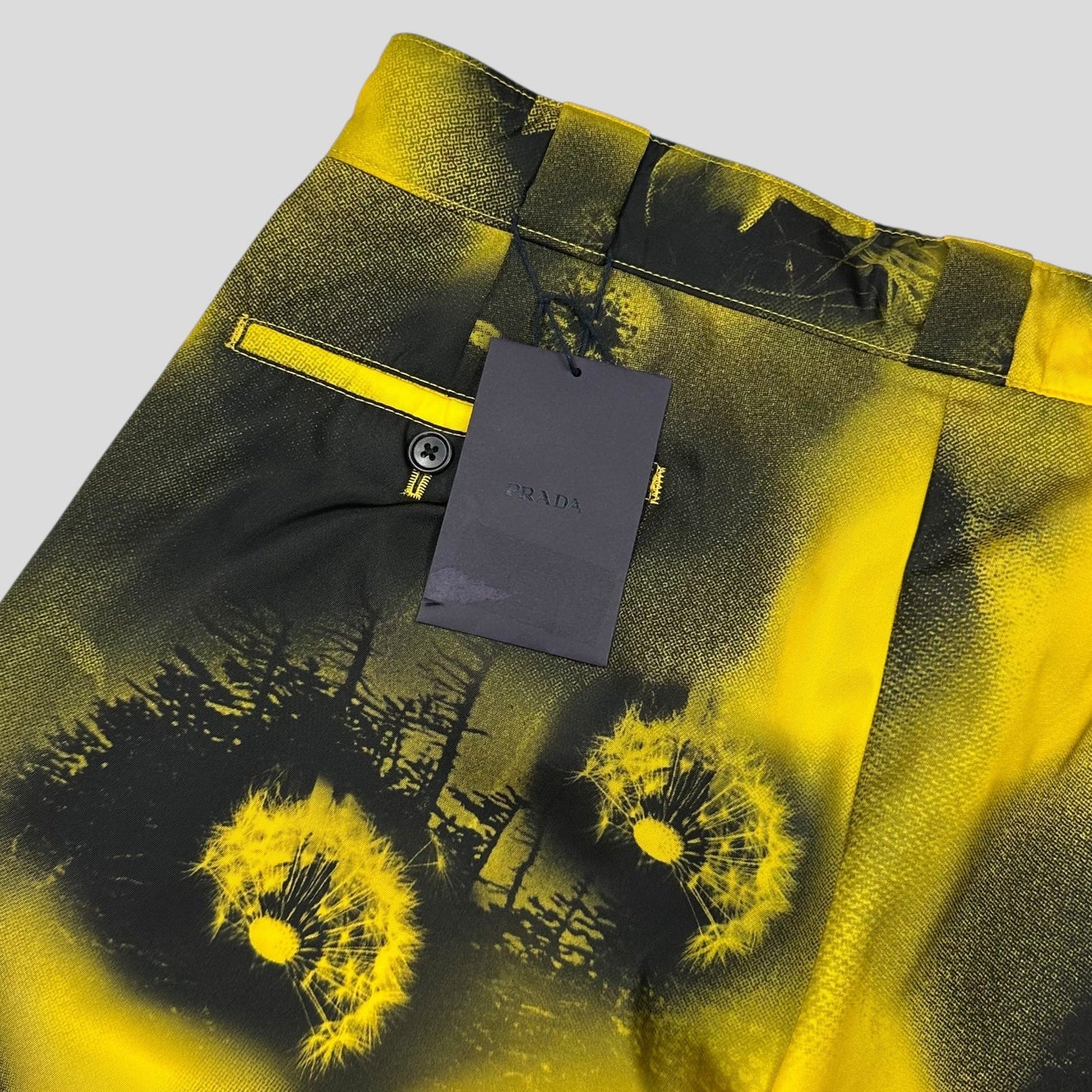 Prada x Raf Simons 2022 Re-Nylon Wolf Print Baggy Bermuda Shorts