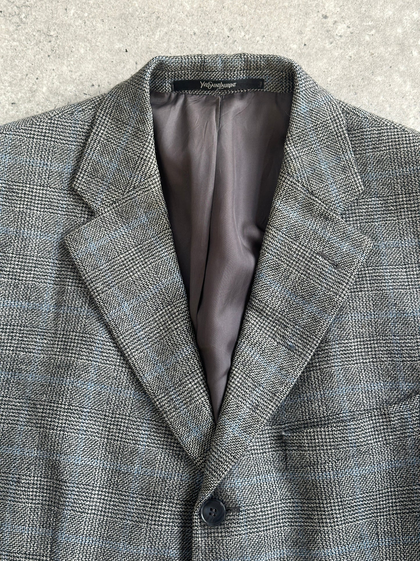 Yves Saint Laurent Pour Homme 1990s Pure Wool Check Blazer - 40R/L
