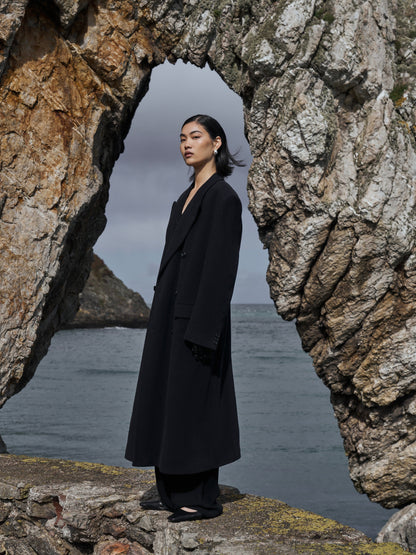 Pierre Cardin 1990s Wool Cashmere Double Breasted Floor Length Coat - XL