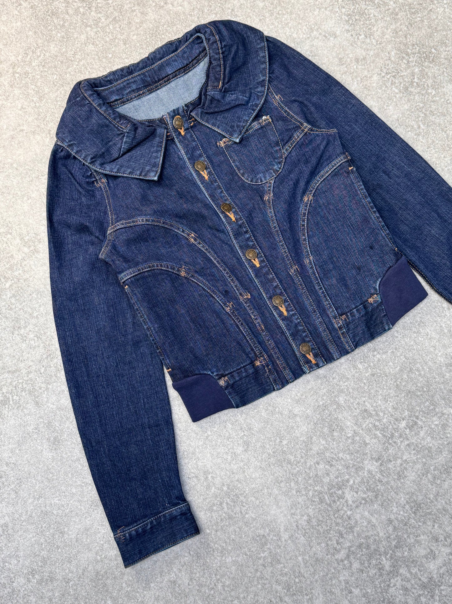 Tsumori Chisato Enlarged Collar Cropped Denim Jacket