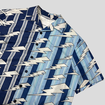 Neil Barrett 2023 Boxy Cuban Split Lightning Bolt Shirt - XL | Default Title, Blue