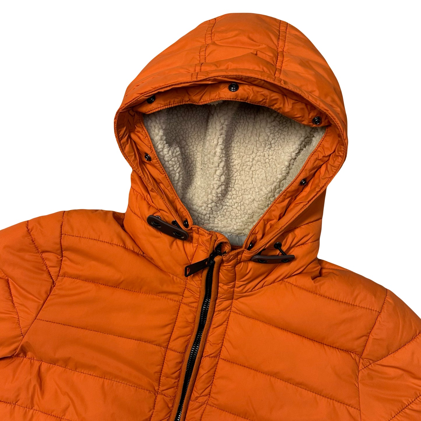 Schott Puffer Jacket With Fur Hood In Orange ( S )