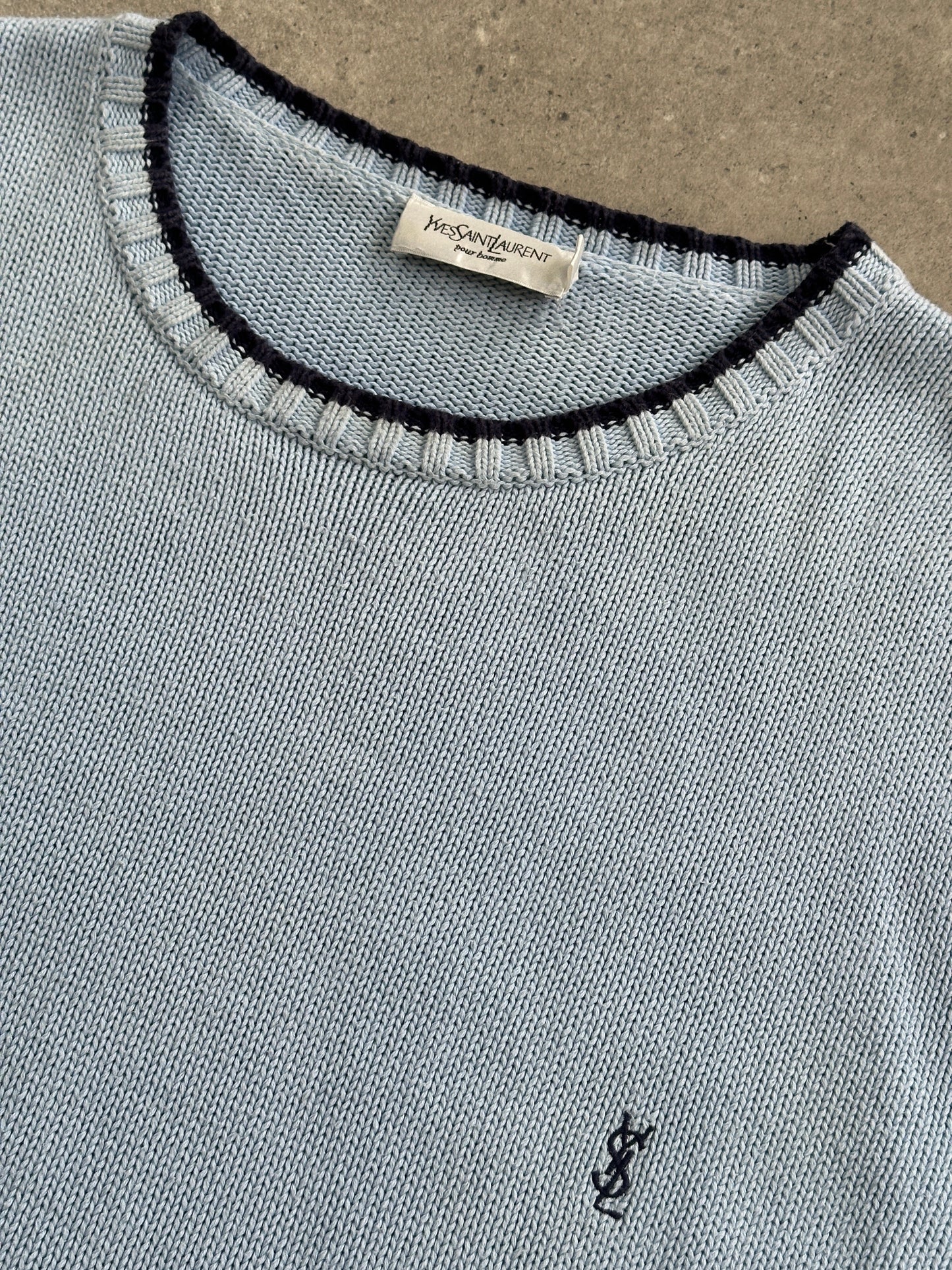 Yves Saint Laurent Pour Homme Pure Cotton Knitted Logo Jumper - XL/XXL