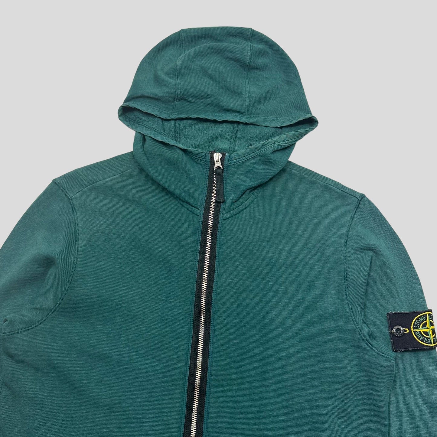 Stone Island SS19 Jade Green Zip-up Hoodie - S