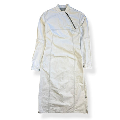 2000's Maharishi Asymmetric Zip Contrast Stitch Dress (L) | Large, Grey