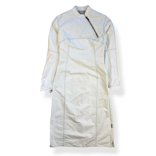 2000's Maharishi Asymmetric Zip Contrast Stitch Dress (L) | Large, Grey