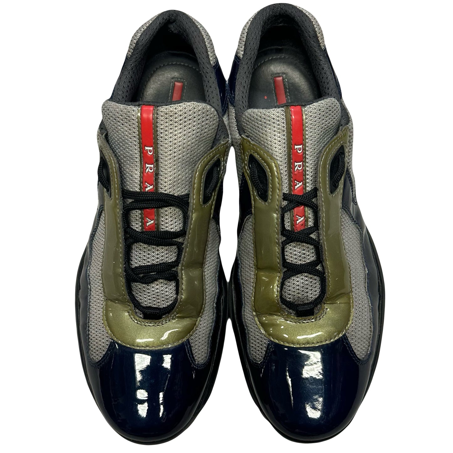 Prada America’s Cup Sneakers In Navy & Olive (7UK/8US) | UK 7, Navy