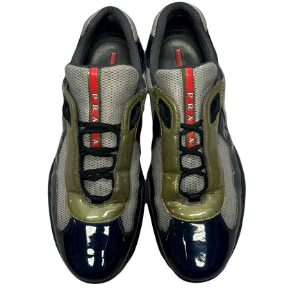 Prada America’s Cup Sneakers In Navy & Olive (7UK/8US) | UK 7, Navy