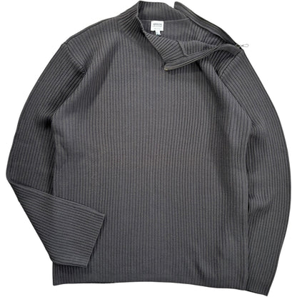 Armani Collezioni 00’s Merino Wool Shoulder Zip Jumper L | Large, Grey