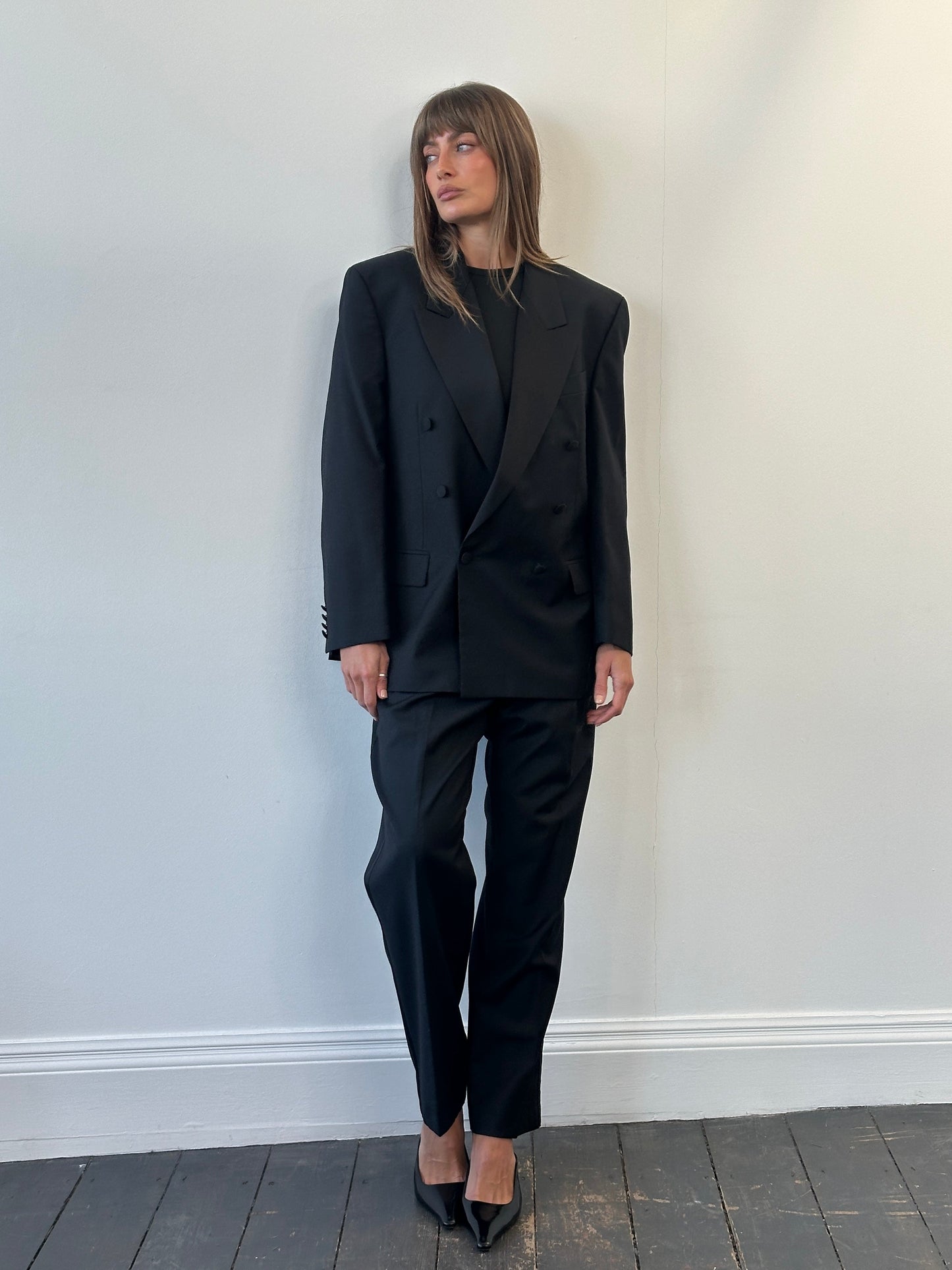 Pierre Cardin 1990s Tuxedo Pure Wool Double Breasted Suit - 42S/W33-34