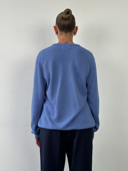 Christian Dior 1980s V Neck Knitted Logo Jumper - L