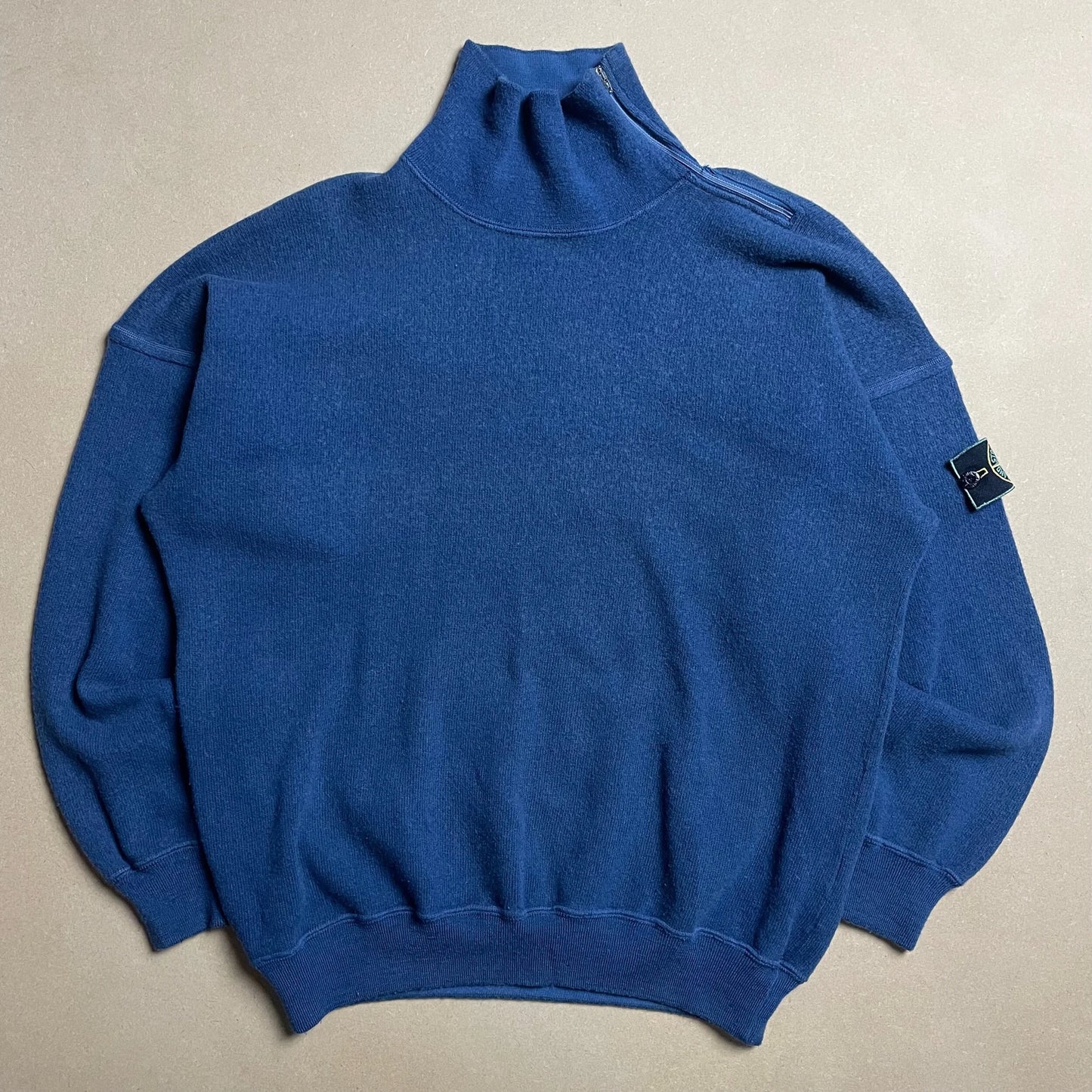 A/W 1988 Indigo Blue Side Zip Turtle Neck Pullover Fleece
