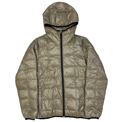 Camp 7 Square Stitch Puffer Jacket In Light Khaki Green (S) | Camp 7, Green