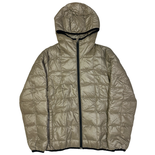 Camp 7 Square Stitch Puffer Jacket In Light Khaki Green (S)