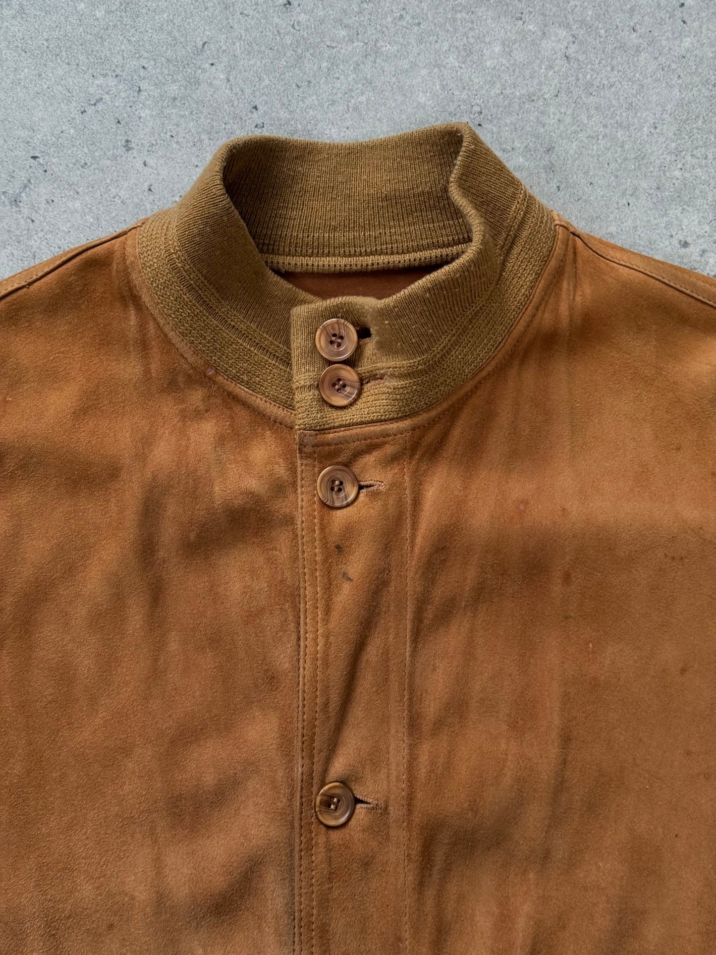 Italian Vintage 1980s Reversible Suede Leather Jacket - L