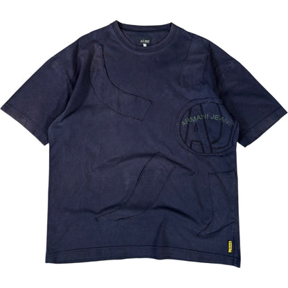 Armani Jeans 00’s Raw Stitch T Shirt L | Large, Navy