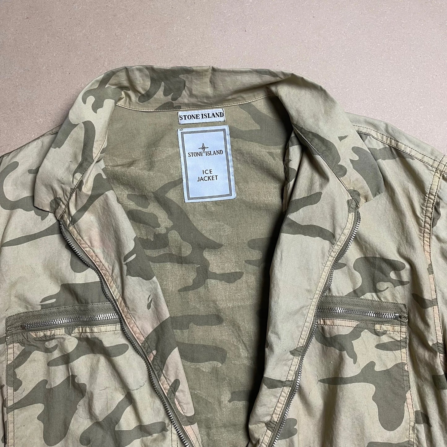 S/S 1989 Sand Cotton Poplin Ice Camouflage Bomber Jacket