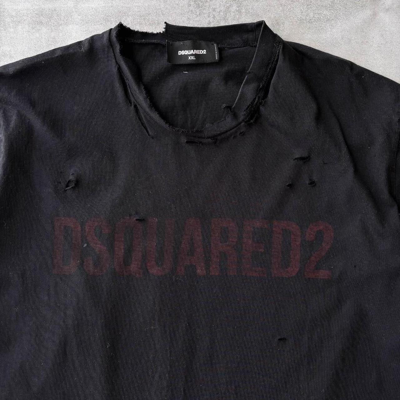 DSQUARED2 DISTRESSED T-SHIRT | O/S, Black
