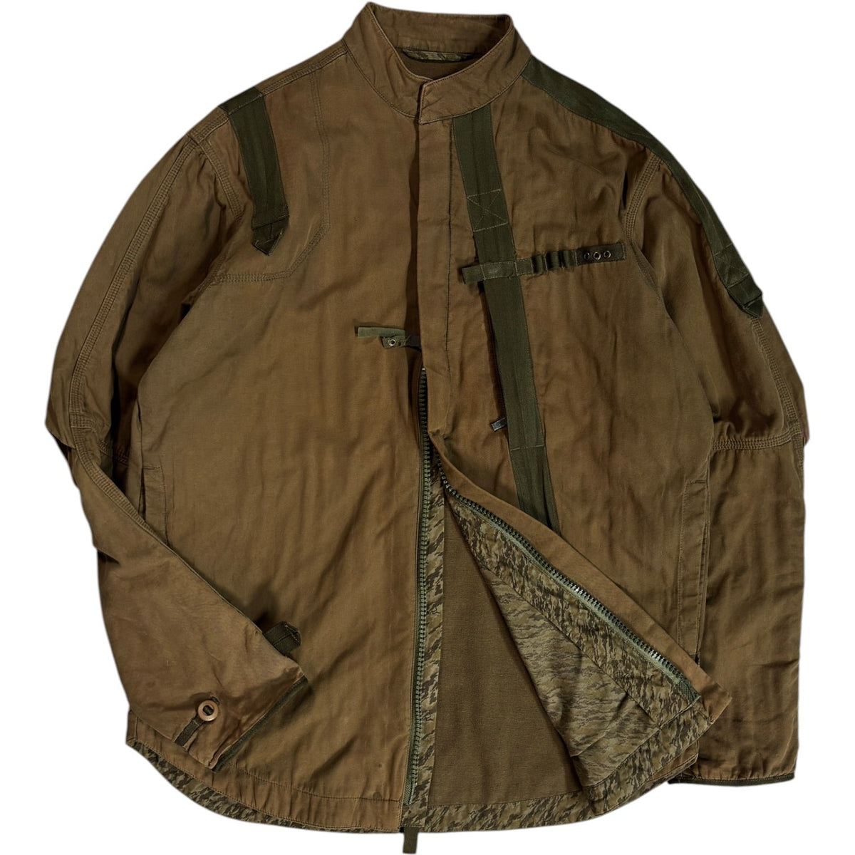 Maharishi 00's Dual Zip Military Cotton Jacket L | Large, Brown